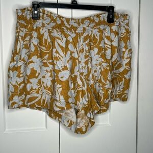 Ava & Viv Linen Blend Floral Shorts Women’s Plus Size 3X